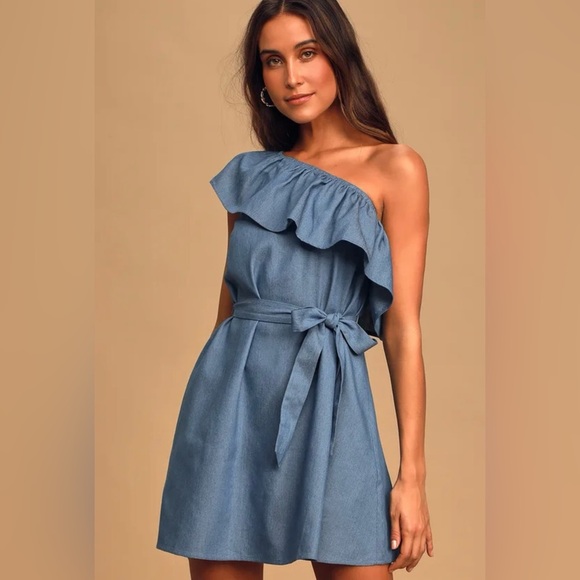 ✨NWOT LULUS ONE SHOULDER MINI DRESS - SIZE M✨ - Picture 5 of 6